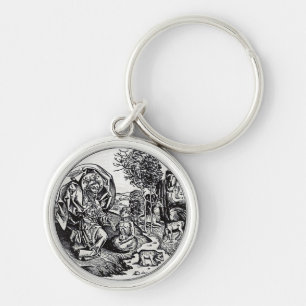 God creates man keychain