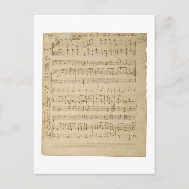 God Defend New Zealand Original Manuscript 1876 Postcard (Front)