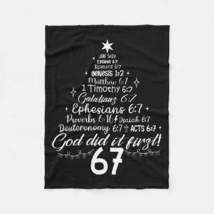 God Did It First 67 Christian Bible 6 7 Meme Chris Fleece Blanket
