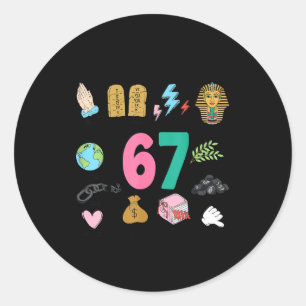 God Did It First Christian 6 7 Meme Six Seven Bibl Classic Round Sticker