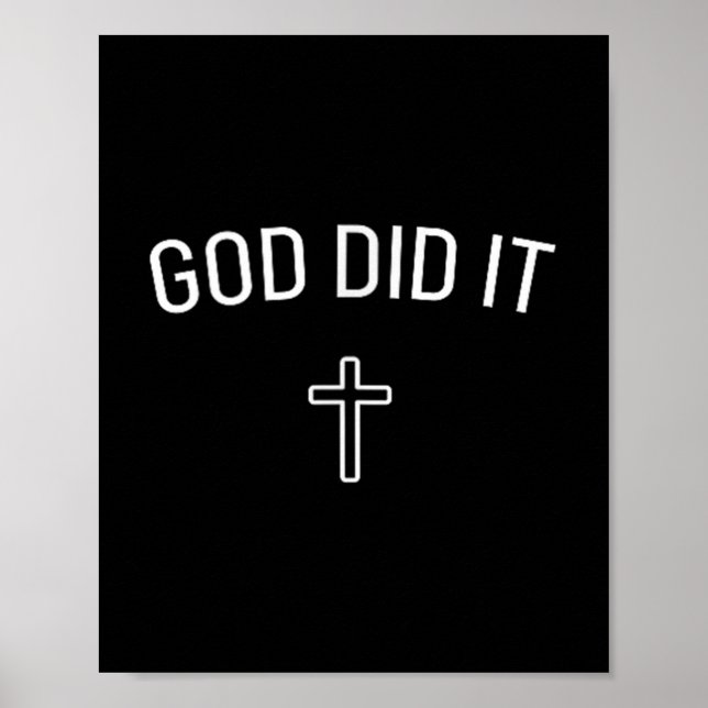 God Did It - Simple Christian Religious Cross Mini Poster (Front)