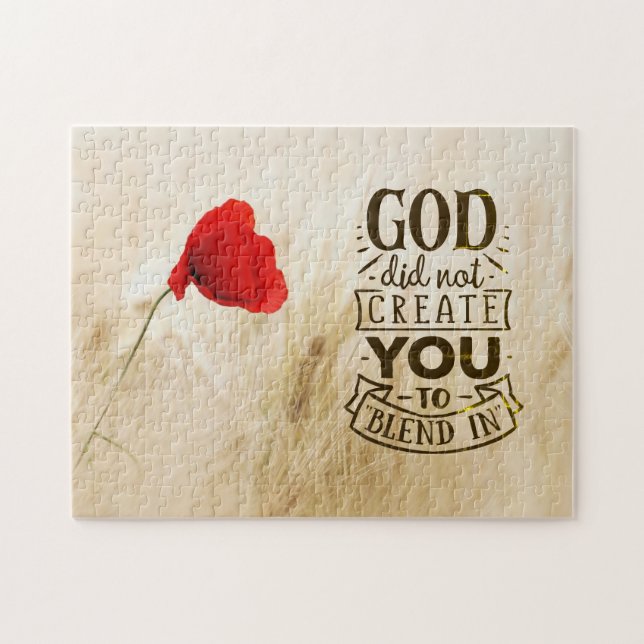 God did not Create You to Blend In Christian Quote Jigsaw Puzzle (Horizontal)