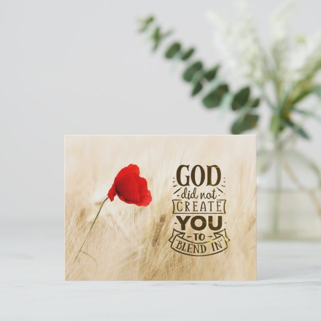 God did not Create You to Blend In Christian Quote Postcard (Standing Front)