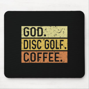 God Disc Golf Coffee Jesus Frisbee Disc Golfer Mouse Pad