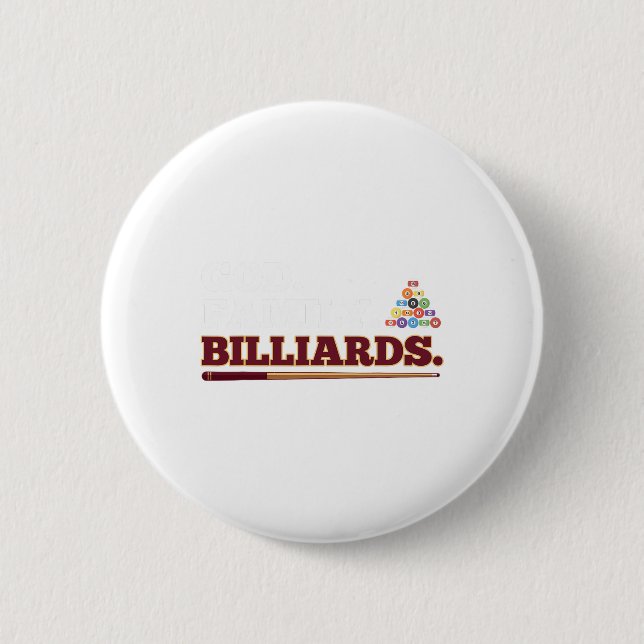 God Family Billiards Shooting Pool Player  2 Inch Round Button (Front)