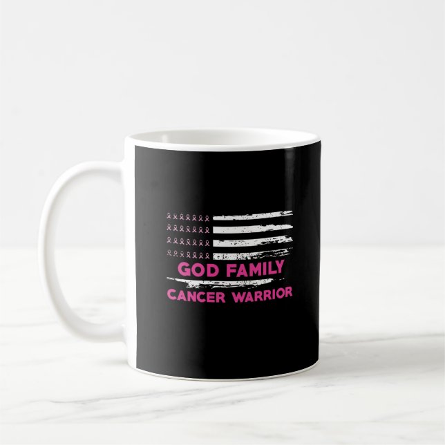 god family breast cancer awareness coffee mug (Left)