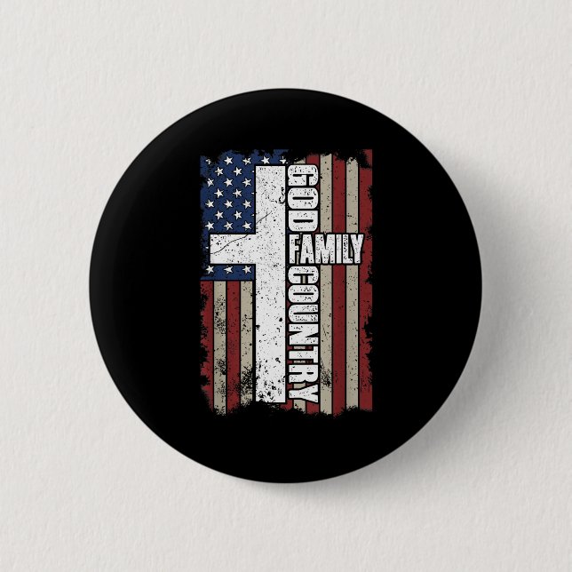 God Family Country  2 Inch Round Button (Front)