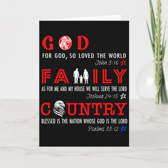God Family Country  Card (Front)