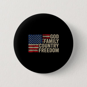 God Family Country Freedom Patriotic Christian Usa 2 Inch Round Button