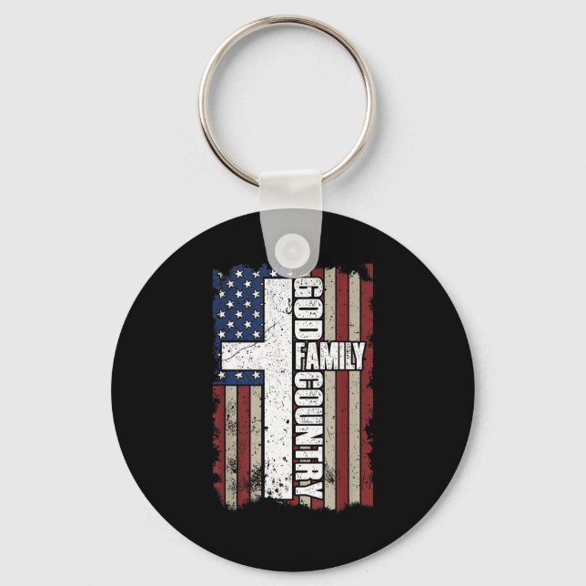 God Family Country  Keychain (Front)