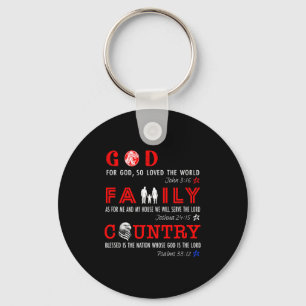 God Family Country  Keychain