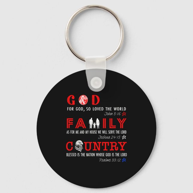 God Family Country  Keychain (Front)
