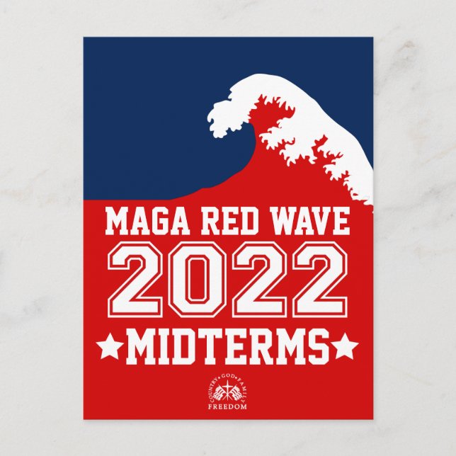 God Family Country MAGA Red Wave 2022 Midterms Postcard (Front)