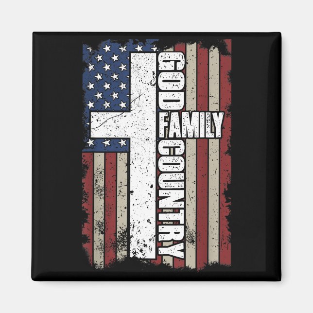 God Family Country  Magnet (Front)
