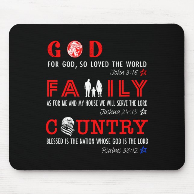 God Family Country  Mouse Pad (Front)