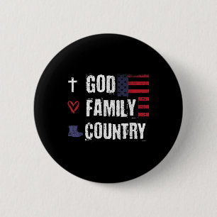 God Family Country Patriotic Veteran Soldier Memor 2 Inch Round Button