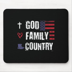 God Family Country Patriotic Veteran Soldier Memor Mouse Pad