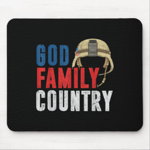 God Family Country Soldier Usa Proud American Memo Mouse Pad