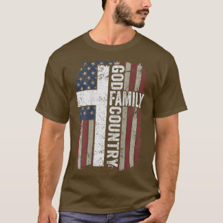 God Family CountryPatriotic Christian Cross USA (O T-Shirt