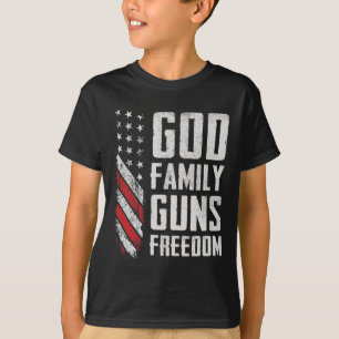 God Family Guns Freedom - Pro Gun Christian Usa Fl T-Shirt