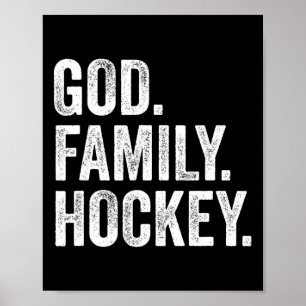 God Family Hockey  Poster