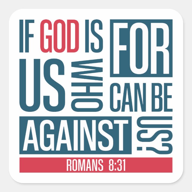 God for us square sticker (Front)