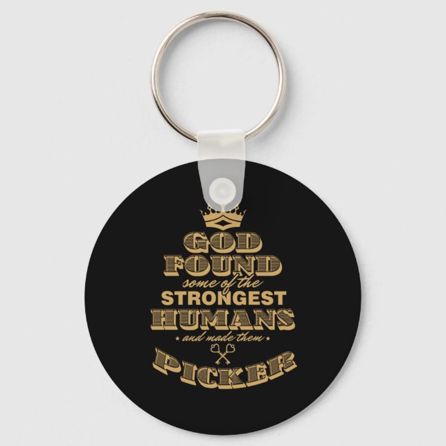 God Found Lock Picking Lock Picker Locksmithing Lo Keychain (Front)
