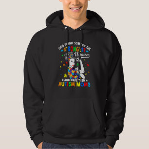 God Found Some Strongest Women Autism Awareness Mo Hoodie