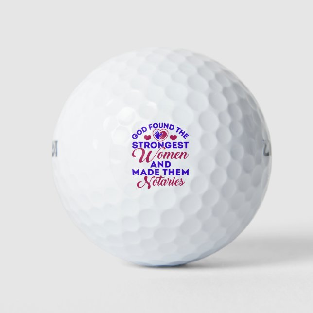 God Found Strongest women Notories Notary Golf Balls (Front)