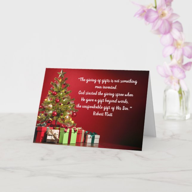 God Gave the Greatest Gift His Son Christmas Card (Orchid)