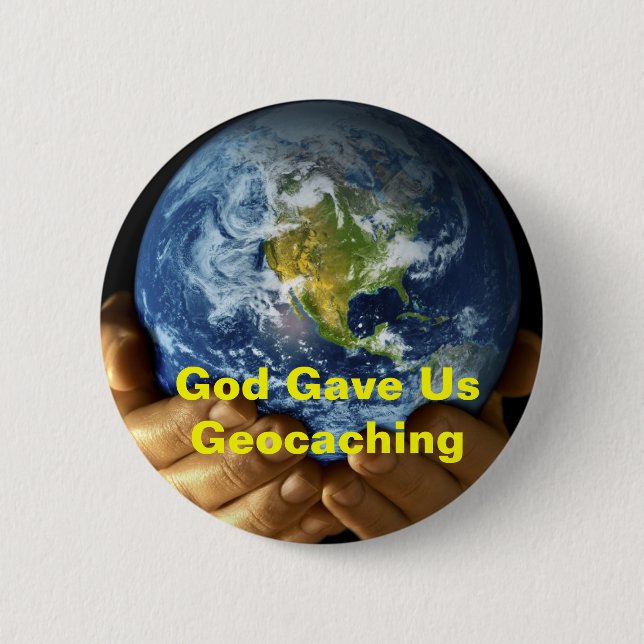 God Gave Us Geocaching GeoSwag Pin (Front)