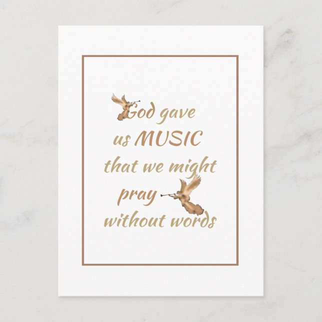 God Gave us Music Inspirational Quote Postcard (Front)