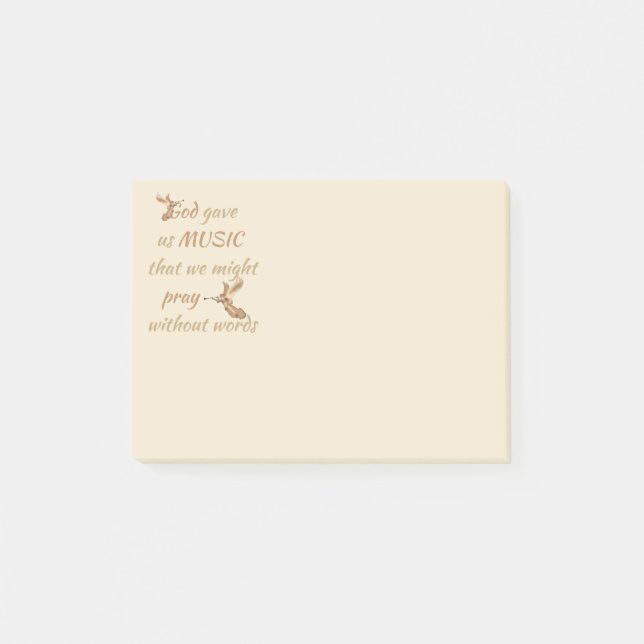 God Gave us Music Inspirational Spiritual Quote Post-it Notes (Front)