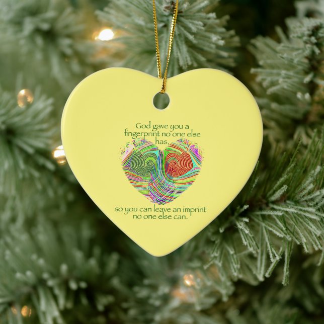 God Gave You A Fingerprint  Ceramic Ornament (Tree)
