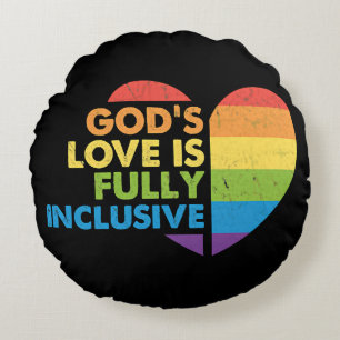 God Gay Christian Lgbt Round Pillow