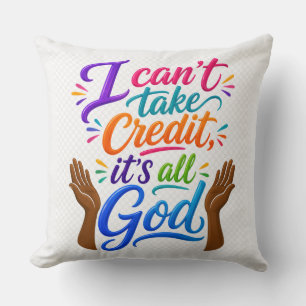 God gets the credit throw pillow