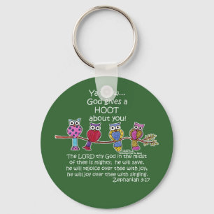 God Gives a Hoot Owls Keychain