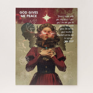 God Gives Me Peace - Christian Vintage Retro Anime Jigsaw Puzzle