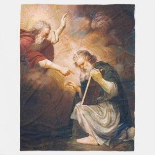 GOD gives MOSES the TEN COMMANDMENTS Fleece Blanket