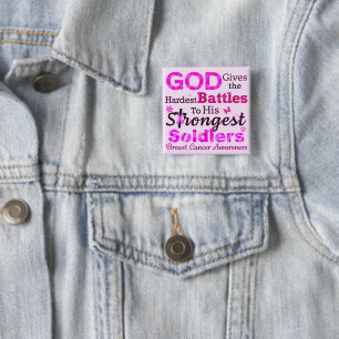 GOD Gives the Hardest Battles 2 Inch Square Button