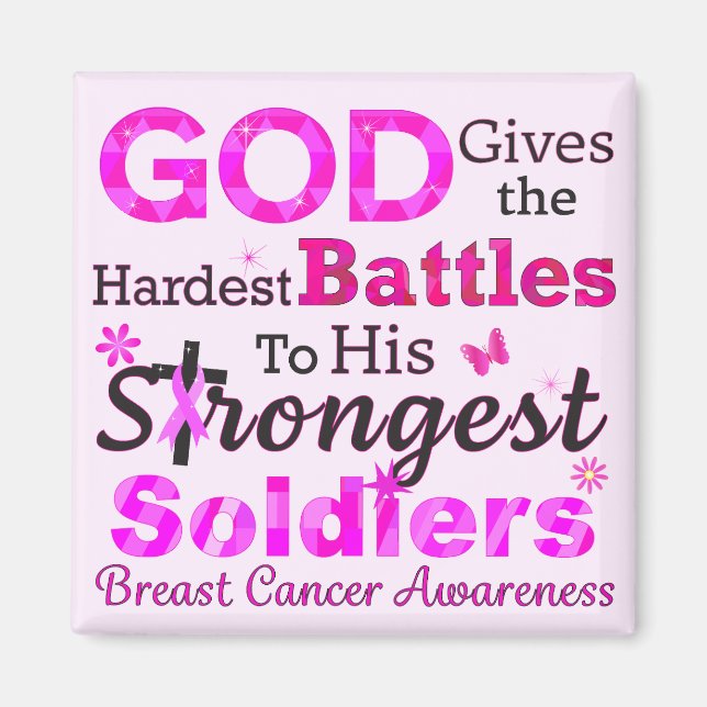 GOD Gives the Hardest Battles Magnet (Front)