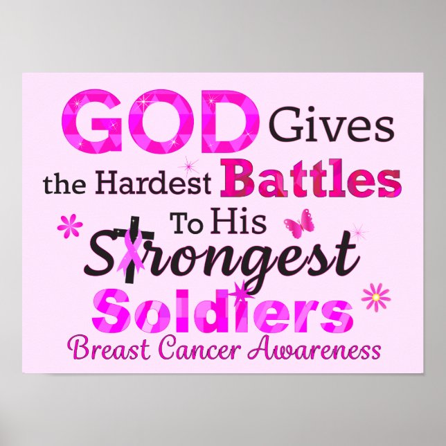 GOD Gives the Hardest Battles Poster (Front)