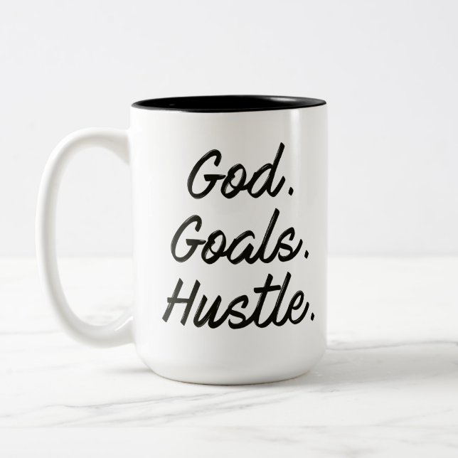 God. Goals. Hustle. Coffee Cup (Left)