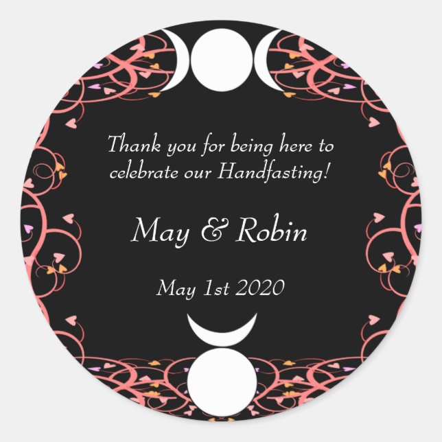 God & Goddess Circle Sticker Wiccan Handfasting (Front)