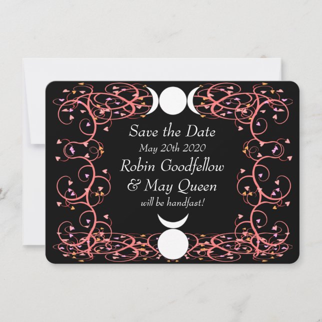 God & Goddess Wiccan Wedding Save the Date Card (Front)