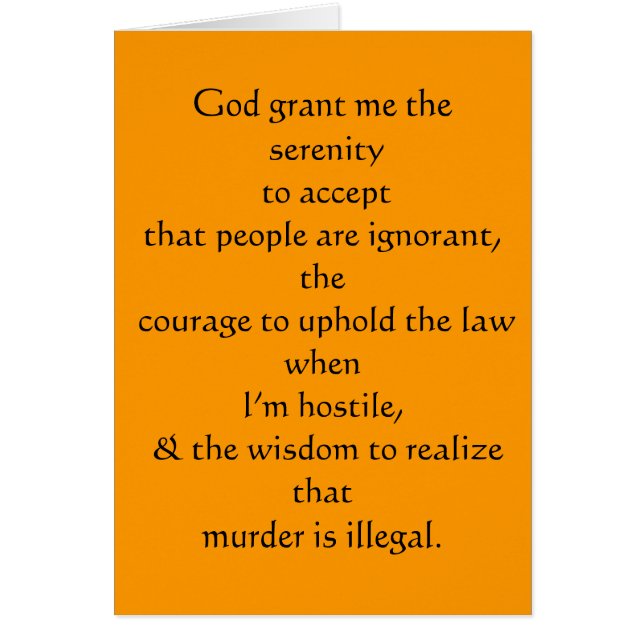 God grant me the serenity Card (Front)