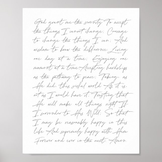 God Grant me the Serenity ... The Serenity Prayer  Poster (Front)