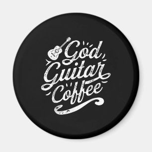God Guitar Coffee Music Lover Funny Christian Magnet