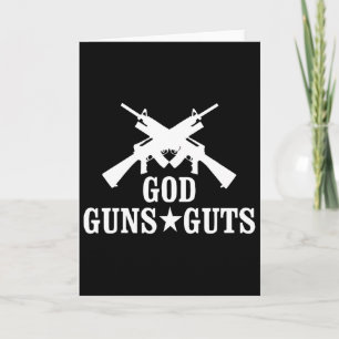 God Guns And Guts Merry Christmas Card