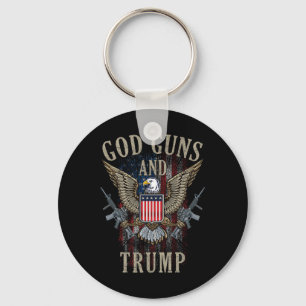 God Guns And Trump 2nd Amendment Flag Ar15 America Keychain